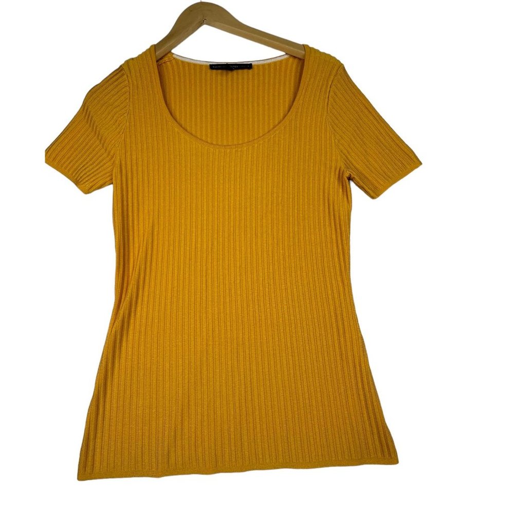 White House Black Market Short Sleeve Shirt size Medium Yellow